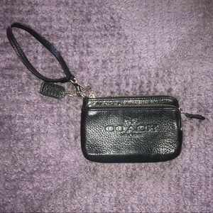 Coach Black Leather Wristlet